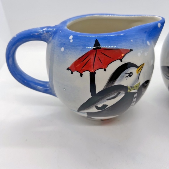 Handpainted winter cream and sugar set by The Bay - Picture 3 of 9